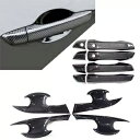 ホンダ シビック 2016-2019 ドアハンドルボウルカバーキットカーボンファイバースタイルキーレス For Honda Civic 2016-2019 Door Handle Bowl Cover Kit Carbon Fiber Style Keyless(2)