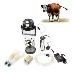 3L/0.8Gal ダブルヘッド電動搾乳機農場牛搾乳機真空ポンプ 3L/0.8Gal Double Head Electric Milker Far..