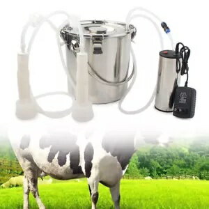 5L 24 ワットポータブル電気搾乳機真空インパルスポンプフィット牛ヤギ搾乳機 5L 24W Portable Electri..