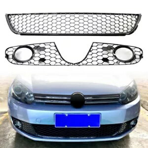 ハニカムフロントロアバンパーメッシュグリルフォグライトグリル VW ゴルフ/ジェッタ MK6 Honeycomb Front Lower Bumper Mesh Grille Fog Light Grille For VW Golf/Jetta MK6