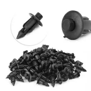 100x 車用プラスチック 6mm 穴 リベット ファスナー クリップ バンパー プッシュピン リテーナー トリム 100x Car Plastic 6mm Hole Rivets Fastener Clips Bumper Push Pin Retainer Trim