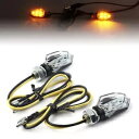 ペアミニスモークウインカー LED ターンシグナルアンバーインジケータライトオートバイ Pair Mini Smoke Blinker LED Turn Signal Amber Indicators Lights Motorcycle(2)