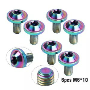 6 個のチタン合金ボルトトラストルクス頭ネジ M6x10mm オートバイレインボー用 6pcs Titanium Alloy Bolts Truss Torx Head Screws M6x10mm For Motorcycle Rainbow