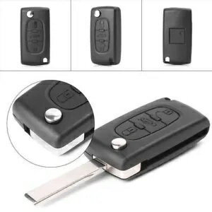 եåޤꤿߥ⡼ȥ륱 3 ܥեåȥץ硼 207 307 407 SW 308 607 Flip Folding Remote Key Shell Case 3 Buttons Fit Peugeot 207 307 407 SW 308 607