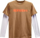 アルパインスターズ スタック ロングスリーブ サンド ウォーム レッド T シャツ Alpinestars Stack Long-Sleeve Sand Warm Red T-Shirt