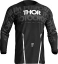 Thor Pulse モノ ブラック ホワイト ジャージ Thor Pulse Mono Black White Jersey