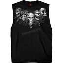 ホットレザーズ ブラック ファイブ スカルシューター ノースリーブ シャツ (メンズ XL) GMT3423XL Hot Leathers Black Five Skull Shooter Sleeveless Shirt (Mens X-L) GMT3423XL