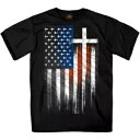 ホットレザーズ ブラック フラッグ & クロス T シャツ (メンズ XL / XL) GMS1466XL Hot Leathers Black Flag & Cross T-Shirt ( Mens XL / X-Large ) GMS1466XL