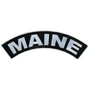 Hot Leathers ֥å 12x3  ᥤ ȥå å ѥå - PPM4037 Hot Leathers Black 12x3 In Maine Top Rocker Patch - PPM4037