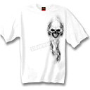 Hot Leathers ゴースト スカル T シャツ - ホワイト (L - L) - GMD1080L Hot Leathers Ghost Skull T-Shirt - White ( L - Large ) - GMD1080L