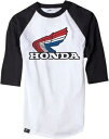 Factory Effex Honda ヴィンテージ ベースボール T シャツ 2X ホワイト/ブラック Factory Effex Honda Vintage Baseball T-Shirt 2X White/Black