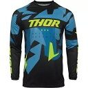 Thor セクター ジャージ MX オフロード ダート バイク用 - ウォーシップ ブルー/アシッド サイズ 4XL Thor Sector Jersey fo...