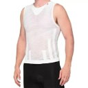 100% Zephyr タンクトップ アンダーシャツ ベースレイヤー BMX MTB 用 - ホワイト - メンズ サイズ S/M 100% Zephyr Tank Top Undershirt Base Layer for BMX MTB - White - Men's Size S/M