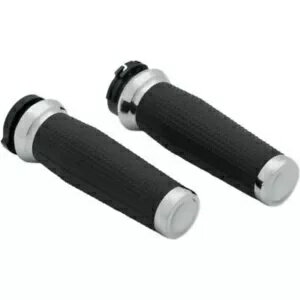 Kuryakyn 5940 クローム脱穀機ハンドグリップ ハーレー 1" ケーブル操作スロットル用 Kuryakyn 5940 Ch..