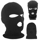 1 個新しい 3 穴スキーマスク黒ニット帽子フェイスシールドビーニースノーキャップ冬暖かい 1 Pcs New 3 Hole Ski Mask Black Knit Hat Face Shield Beanie Snow Cap Winter Warm