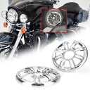 ハーレーツーリングストリートロードグライド用クロームリアブラストスピーカートリムグリルカバー Chrome Rear Brust Speaker Trim Grill Cover For Harley Touring Street Road Glide