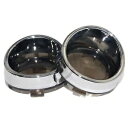 ハーレースポーツスター用スモークレンズ付きクロームバイザースタイルターンシグナルベゼルのペア Pair Chrome Visor-Style Turn Signal Bezels With Smoke Lens for Harley Sportster(2)