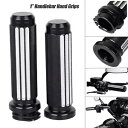 1 インチ ブラック ハンドルバー ハンドグリップ ハーレー ダイナ エレクトラ ストリート グライド ロードキング XL用 1'' Black Handlebar Hand Grips For Harley Dyna Electra Street Glide Road King XL(2)