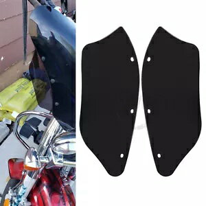 ブラックサイドフロントガラスエアディフレクターハーレーダイナワイドグライドロードキングに適合 Black Side Windshield Air Deflectors Fit For Harley Dyna Wide Glide Road King