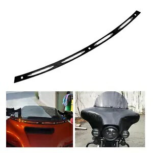 ブラック 4 スロット フロントガラス トリム ハーレー エレクトラ ストリート グライド トライク 1996-13 に適合 Black 4 Sloted Windshield Trim Fit For Harley Electra Street Glide Trike 1996-13