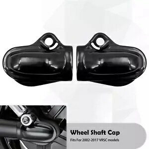 グロスブラックバーシールドリアアクスルカバーキャッププロテクターハーレーVロッド02-17用 Gloss Bla..