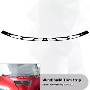 ブラックオートバイスロットフロントガラストリムハーレーツーリンググライド 2014-2022 に適合 Black Motorcycle Sloted Windshield Trim Fit For Harley Touring Glide 2014-2022