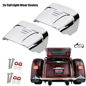 ペアクロームリアテールライトバイザーカバーハーレートライグライドウルトラFLHTCUTGに適合 Pair Chrome Rear Tail Light Visor Cover..