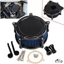 ブルーエアクリーナーインテークフィルターキット ハーレーツーリング 08-16 FLHX FLHT FLHR FLTR用 Blue Air Cleaner Intake Filter Kit For Harley Touring 08-16 FLHX FLHT FLHR FLTR(2)
