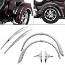 クロームトップセンターリアフェンダーフレアスカートトリムアクセントチップハーレーFLHTCUTG用 Chrome Top Center Rear Fender Flares Skirt Trim Accents Tip For Harley FLHTCUTG