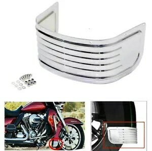 ハーレーウルトラクラシック FLHTCU ロードキング用クロームリブフロントフェンダートリムスカート Chrome Ribbed Front Fender Trim Skirt For Harley Ultra Classic FLHTCU Road King