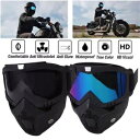 取り外し可能なオートバイのゴーグルモトクロスレーシングオフロードフェイスマスクシールドアイウェア Detachable Motorcycle Goggles Motocross Racing Off Road Face Mask Shield Eyewear