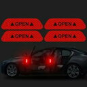赤い車の自動ドアオープンステッカー反射テープ安全警告デカール 4 個 4pcs Red Car Auto Door Open Sticker Reflectiv...