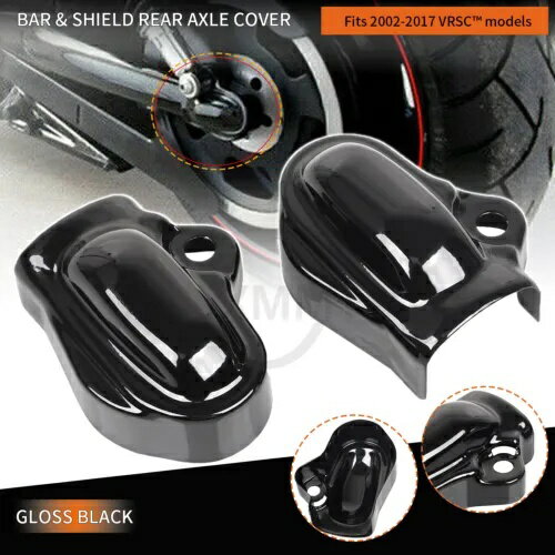 グロスブラックバー&シールドリアアクスルカバーハーレーVロッドナイトロッドVRSCDX VRSCF用 Gloss Bla..
