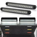 2X 10インチ ホワイト 15LED 密閉型トラック トレーラー リバース バックアップ ターン テール ライト ストリップ バー 2X 10