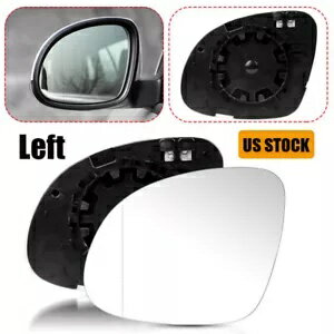 LH ミラーガラス バッキングプレート付き 2009-2017 VW ティグアン ドライバー 左側 ヒーター付き LH Mirror Glass w/Backing Plate fo..