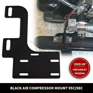 ブラック エアコンプレッサー マウント 95c/98c ハーレー ストリート グライド ウルトラ リミテッド FL..