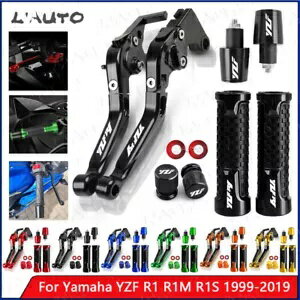 ブレーキクラッチレバーグリップハンドルバーエンドキャップキットヤマハ YZF R1 R1M 1999-2019 Brake ..