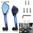 ブルーオートバイサイドバックミラー抗めまいヤマハラプター 700 R 660R Blue Motorcycle side Rear view mirror anti-vertigo For Yamaha Raptor 700 R 660R(2)