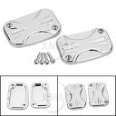 2X ブレーキマスターシリンダーカバー ハーレーエレクトラグライド FLHT V ロッド マッスル VRSCF 用 2X Brake Master Cylinder Covers For Harley Electra Glide FLHT V-Rod Muscle VRSCF