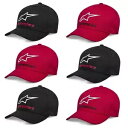 Alpinestars Always 2.0 帽子 ユニセックス カジュアル ベースボール キャップ フレックス バック ブラック レッド ホワイト Alpinestars Always 2.0 Hat Unisex Casual Baseball Cap Flex Back Black Red White