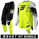 Shot Raw Burst 23 フル モトクロス キット モトクロス レース ジャージ パンツ グローブ イエロー Shot Raw Burst 23 Fu...