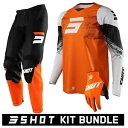 Shot Raw Burst 23 フル モトクロス キット モトクロス レース ジャージ パンツ グローブ オレンジ Shot Raw Burst 23 Fu...