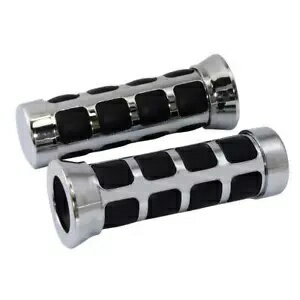 Bike It オートバイ クローム キューブ クッション グリップ 22/25mm バイク ハンドルバー グリップ Bike It Motorcycle Chrome Cube Cushion Grips 22/25mm Motorbike Handlebar Grip