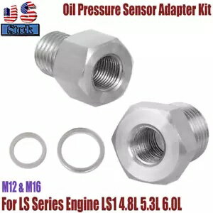 LS1 4.8L 5.3L 6.0L å M12 M16 ѿ岹٥Ѽꥢץ LS1 4.8L 5.3L 6.0L Swap M12 M16 Oil Pressure Coolant Temp Gauge Fitting Adapters
