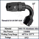6AN 120 度スイベルホースエンド/オイル燃料/再利用可能な 6AN フィッティングアダプター 6AN 120 Degree Swivel Hose End / Oil Fuel / Reusable 6AN Fitting Adapter(2)