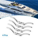 マリンボート船用 2-1/2 インチステンレス鋼ボート旗竿クリートフック 4 個 4 Pcs 2-1/2 Inch Stainless Steel Boat Flagpole Cleat Hook for Marine Boat Ship(2)