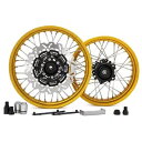 19x3インチ & 17x4.25インチ フロントリアホイール ディスクセット ゴールドリム ブラックハブ ホンダ CB400X用 19x3