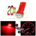 20x レッド T5 3-3014SMD 計器ダッシュボードウェッジ LED 車用電球 58 74 37 73 20x Red T5 3-3014SMD Ins...