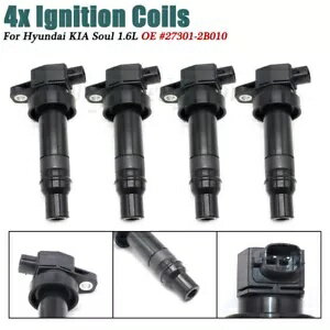 4  27301-2B010 ʼХҥ 2010 2011  1.6L L4 4pcs 27301-2B010 Quality Ignition Coil for Hyundai 2010 2011 Kia Soul 1.6L L4