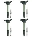 4x イグニッションコイル + 4x スパークプラグ トヨタ プリウス カローラ レクサス CT200h 1.8L用 4x Ignition Coils + 4x Spark Plugs For Toyota Prius Corolla Lexus CT200h 1.8L